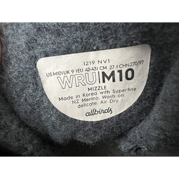 Allbirds Wool Runners Up Mizzle WRU Blue High Top Running Shoes‎ Mens Size 10 main image 8